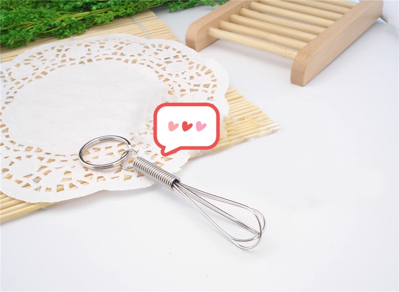 Zittop Mini Whisk Keychain Novelty for Chef Cook Foodie, Silver - Image 2